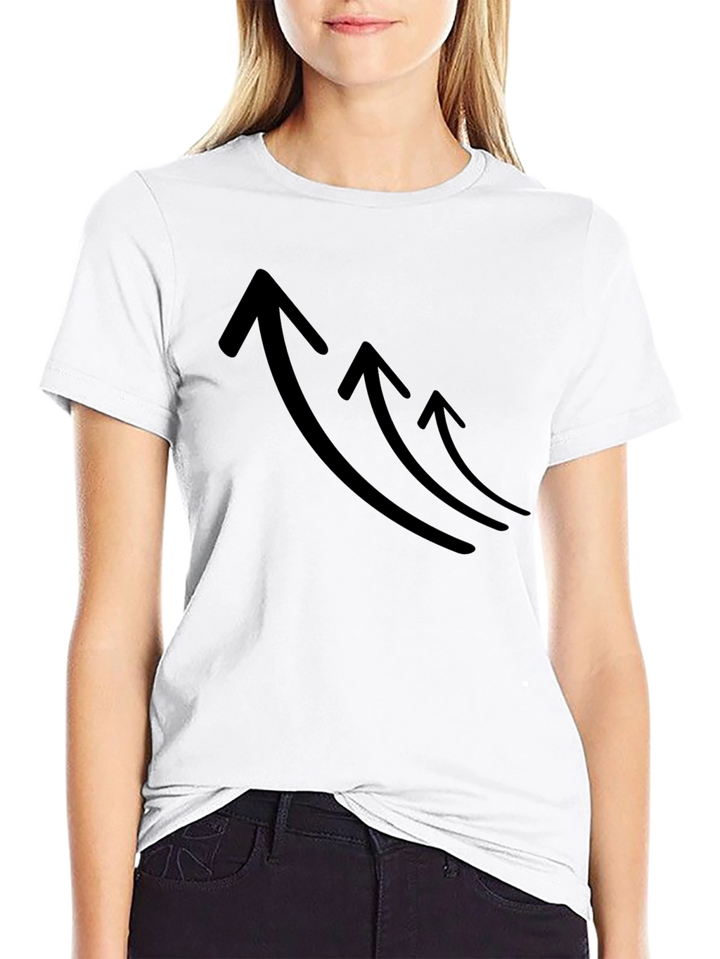 Mens Black T-Shirt with Rising Arrows Graphic