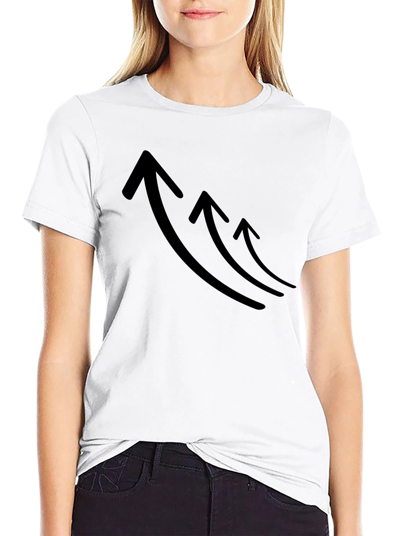 Mens Black T-Shirt with Rising Arrows Graphic