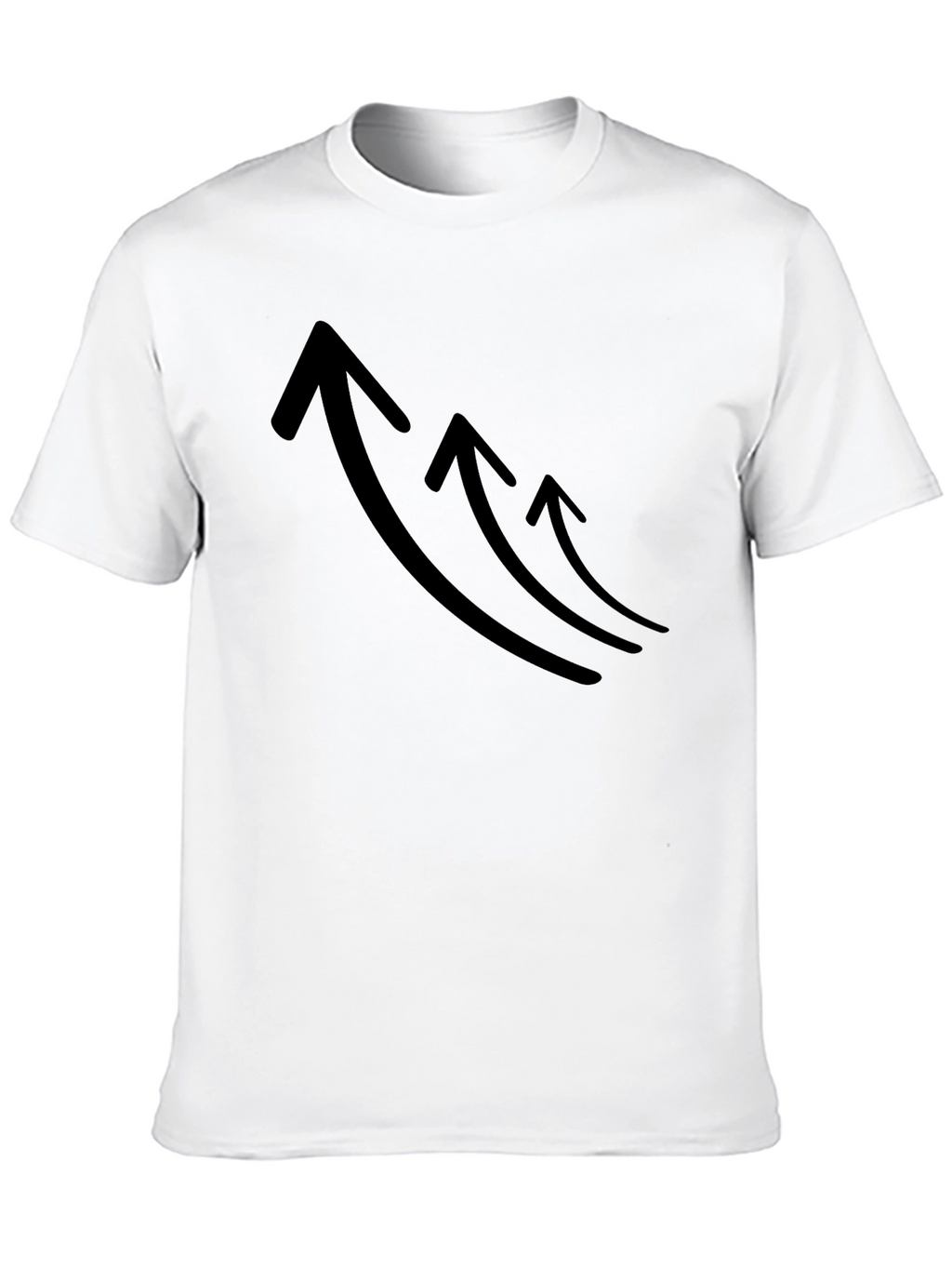 Mens Black T-Shirt with Rising Arrows Graphic