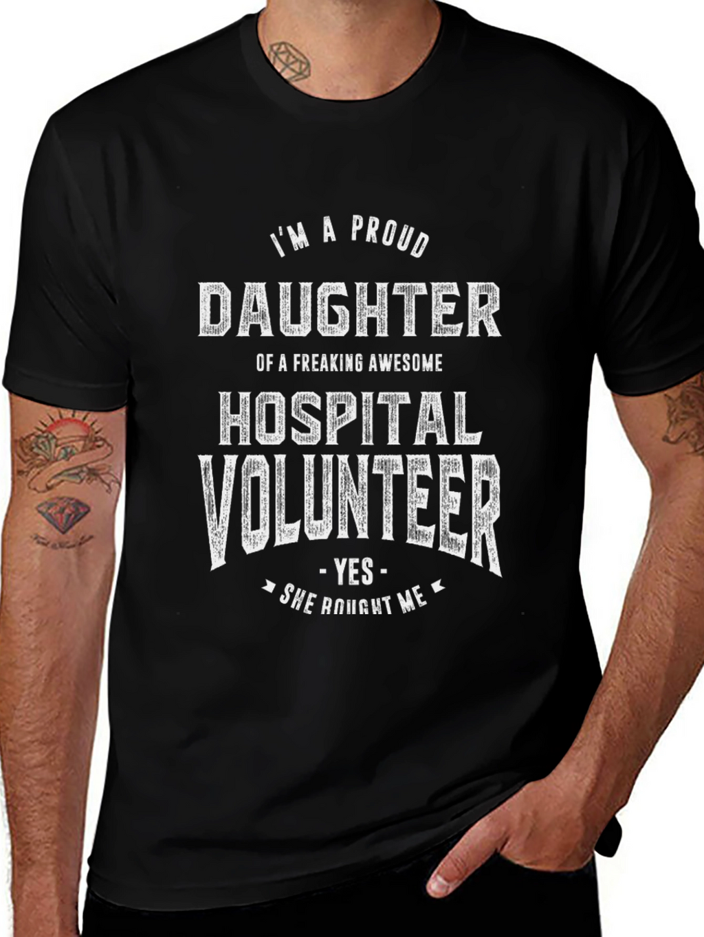 Proud Daughter Hospital Volunteer Graphic Tee