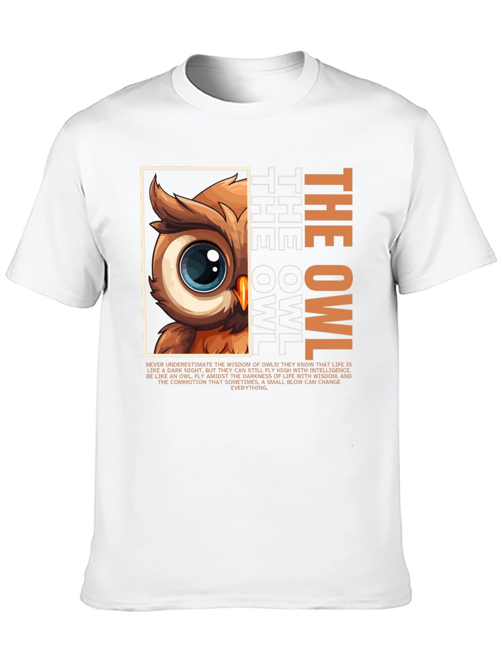 Owl Wisdom Graphic Tee - Intelligent Bird Design