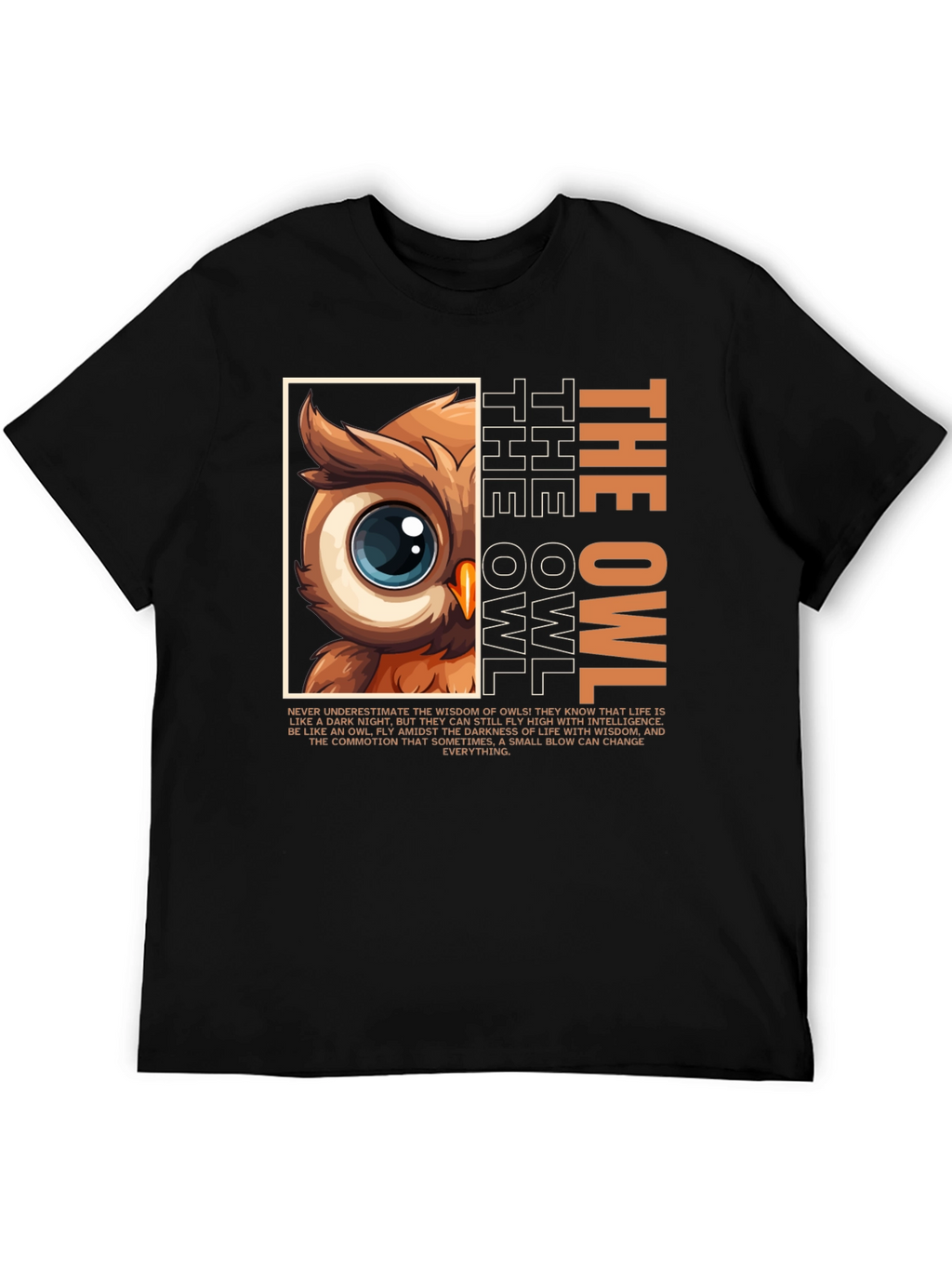 Owl Wisdom Graphic Tee - Intelligent Bird Design