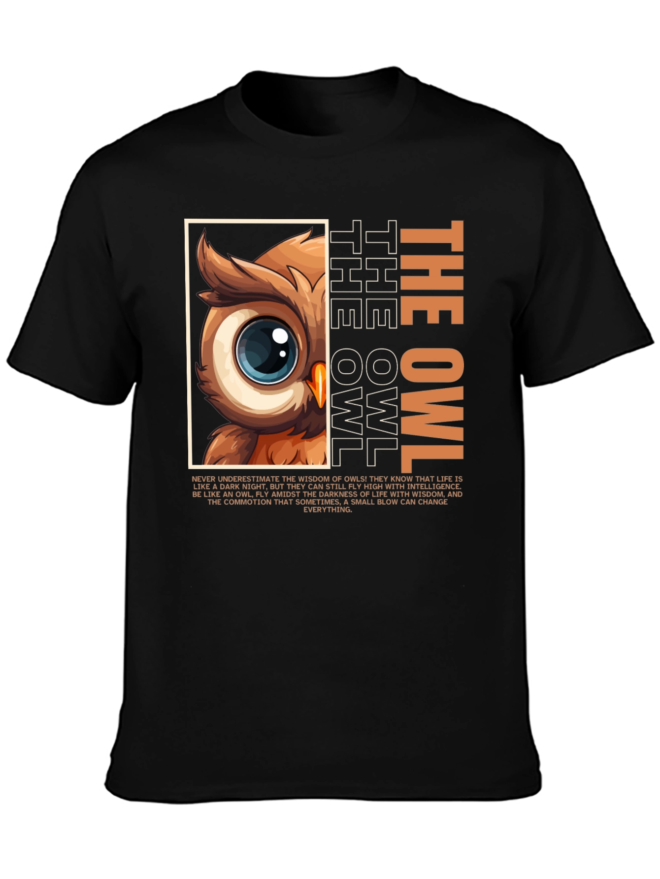 Owl Wisdom Graphic Tee - Intelligent Bird Design