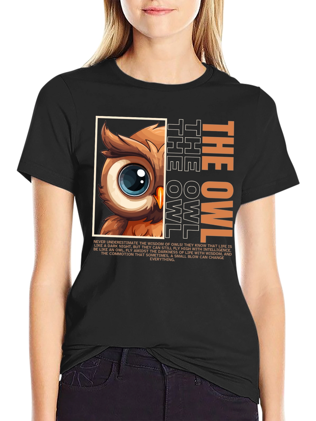 Owl Wisdom Graphic Tee - Intelligent Bird Design