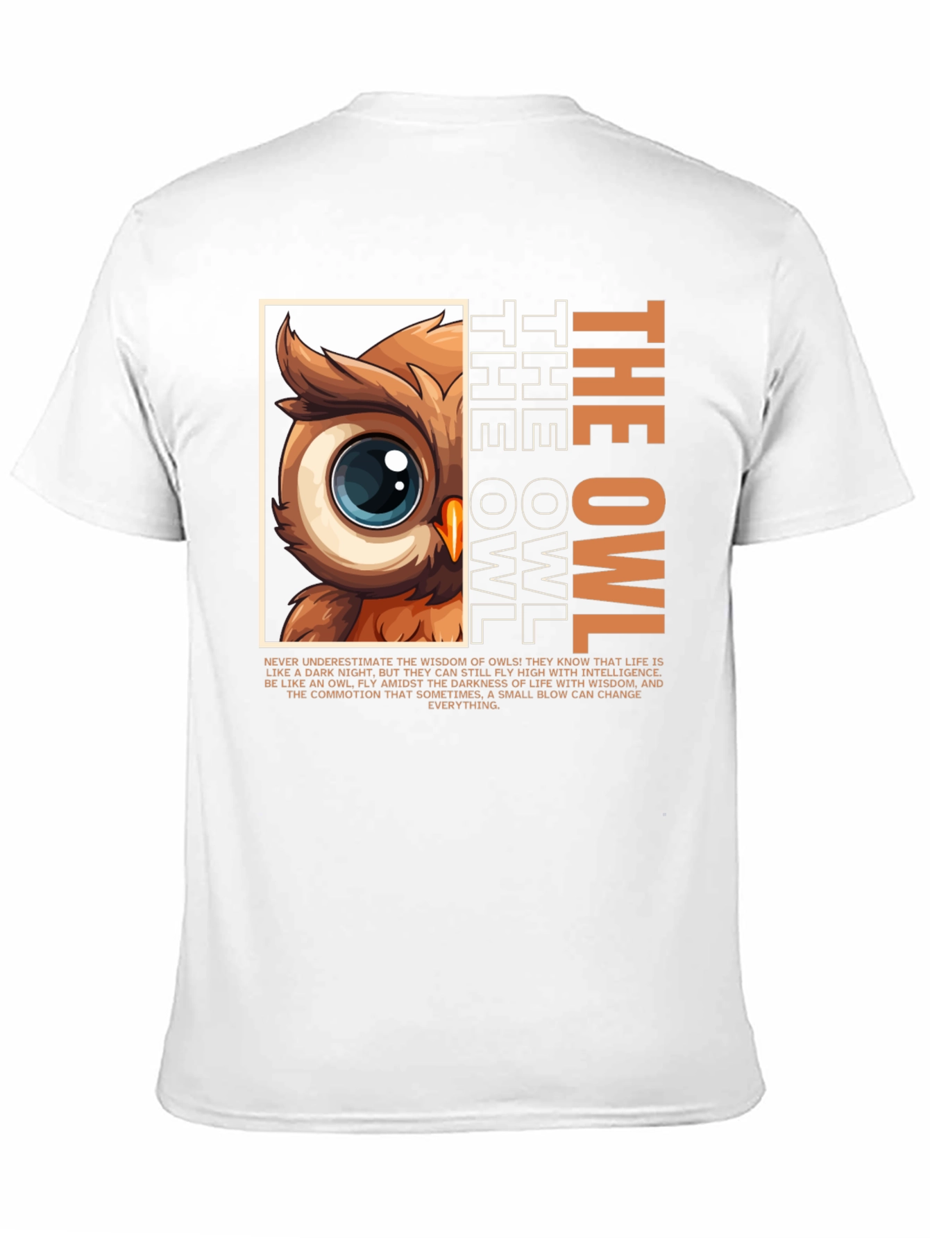 Owl Wisdom Graphic Tee - Intelligent Bird Design