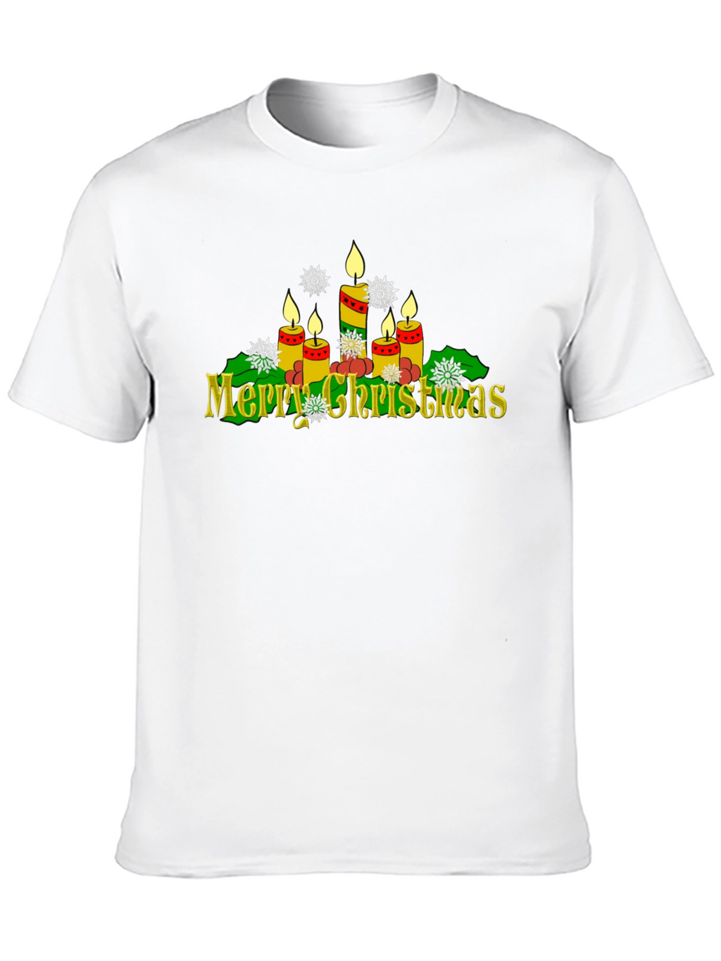 Merry Christmas Candle Graphic T-Shirt