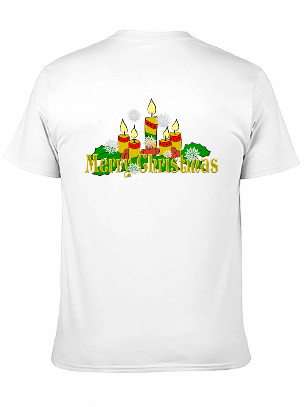 Merry Christmas Candle Graphic T-Shirt