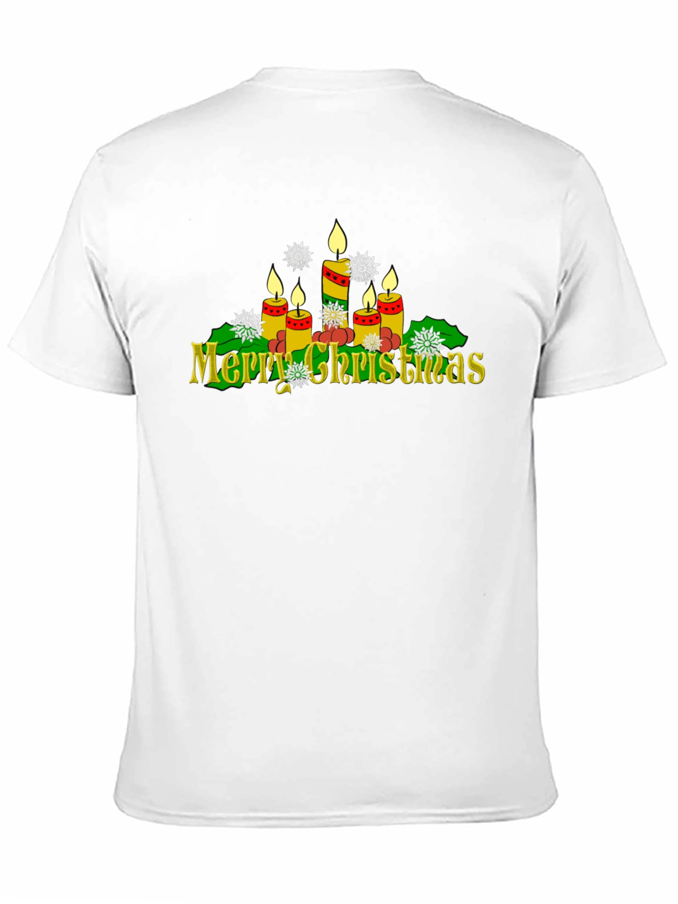 Merry Christmas Candle Graphic T-Shirt