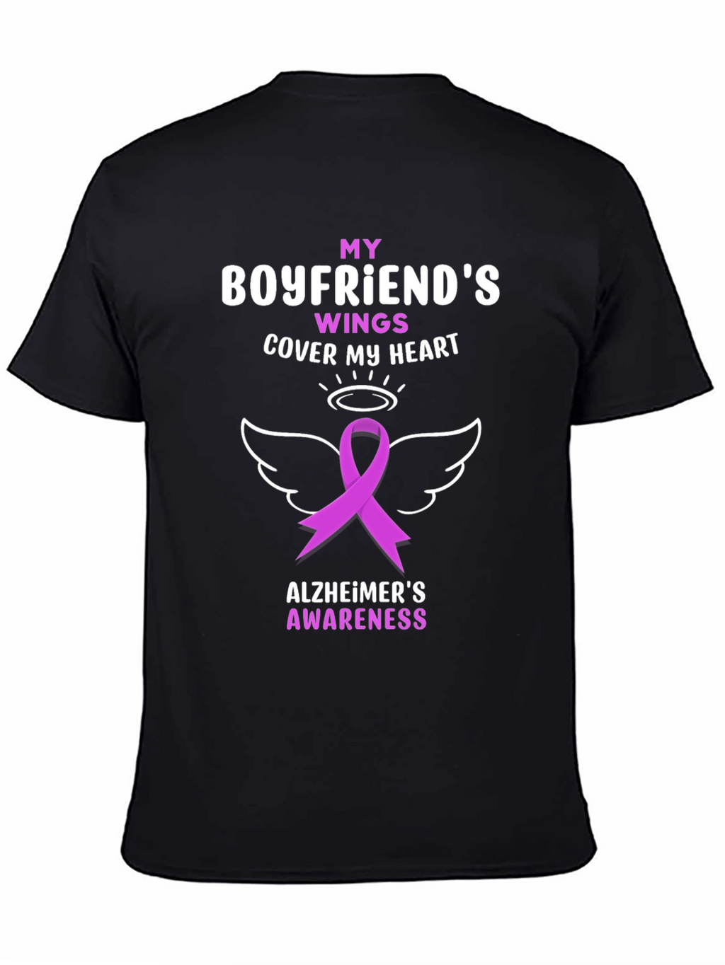 Alzheimers Awareness T-Shirt - Boyfriends Wings