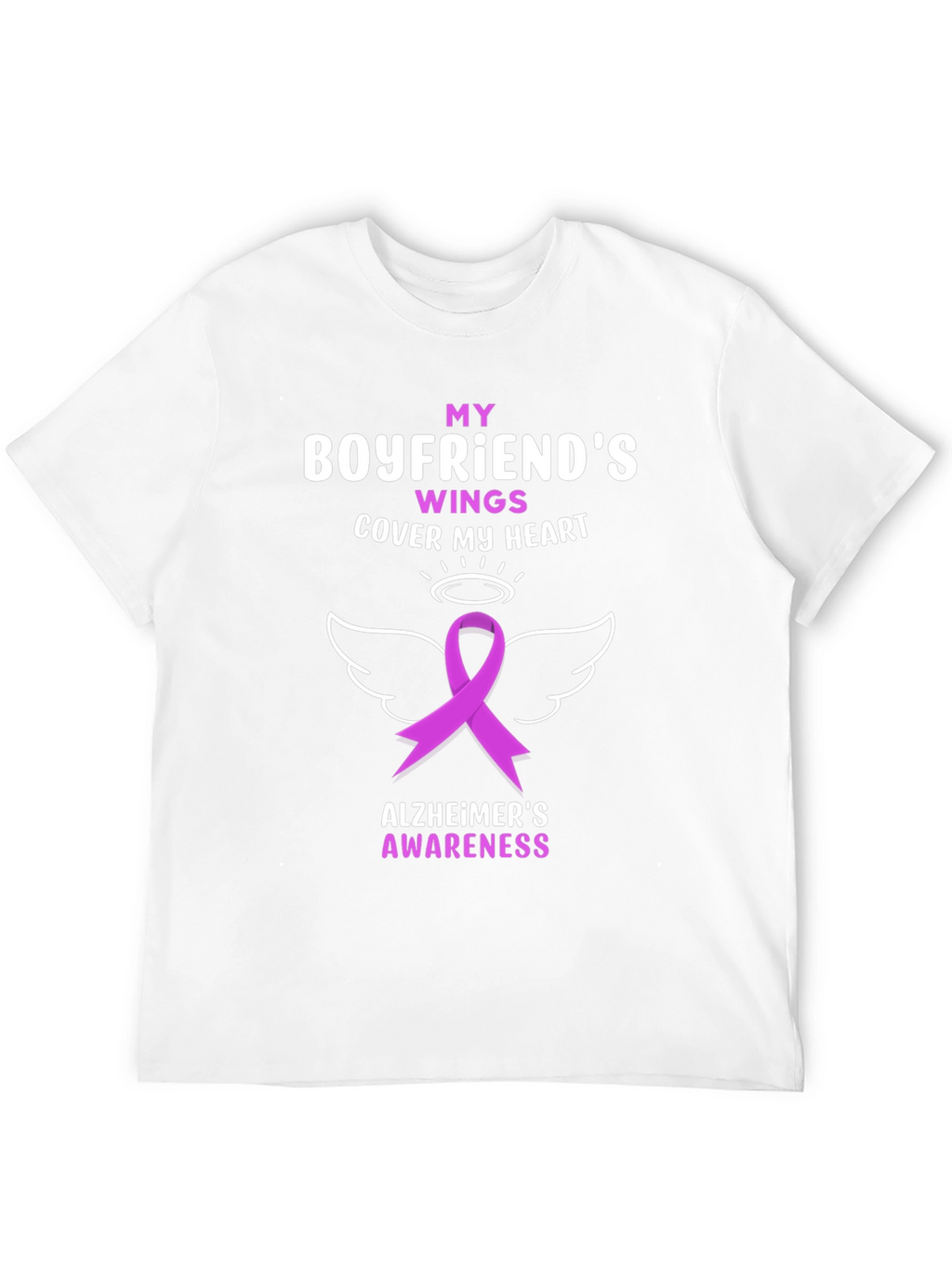 Alzheimers Awareness T-Shirt - Boyfriends Wings