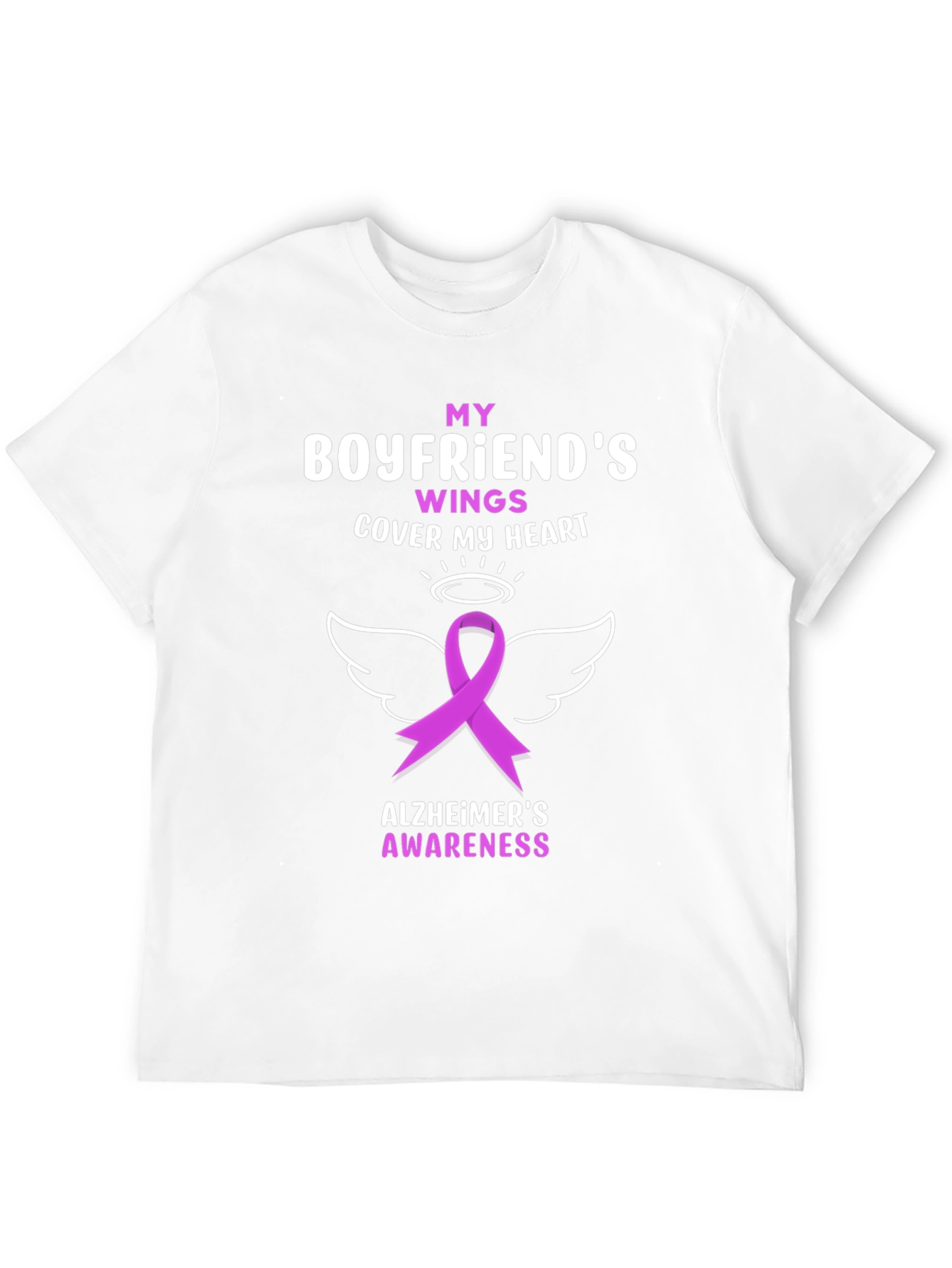 Alzheimers Awareness T-Shirt - Boyfriends Wings
