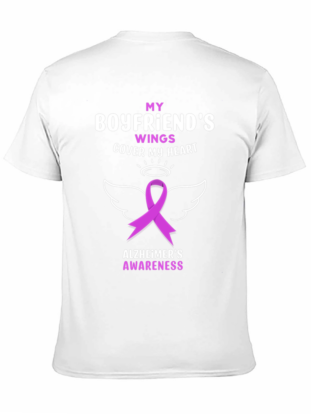 Alzheimers Awareness T-Shirt - Boyfriends Wings