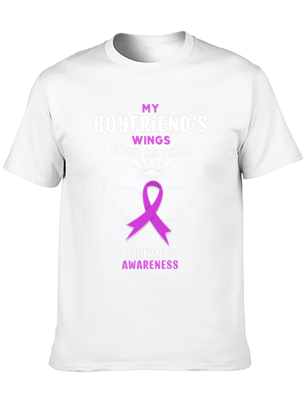 Alzheimers Awareness T-Shirt - Boyfriends Wings