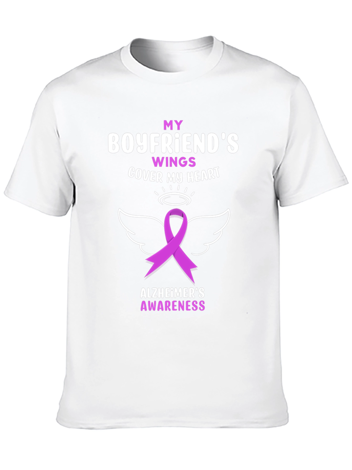 Alzheimers Awareness T-Shirt - Boyfriends Wings