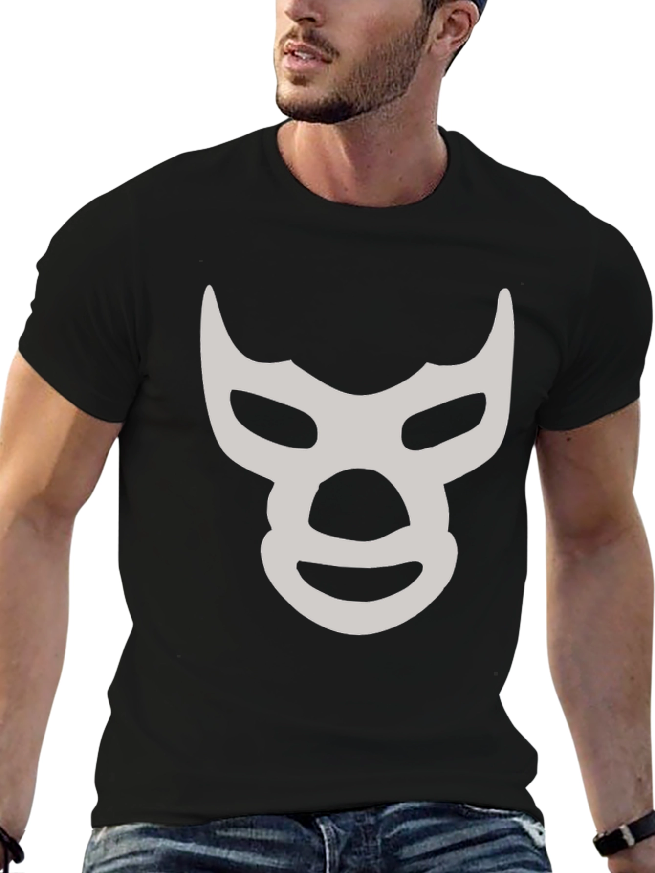 Lucha Libre Mask Graphic T-Shirt - Black