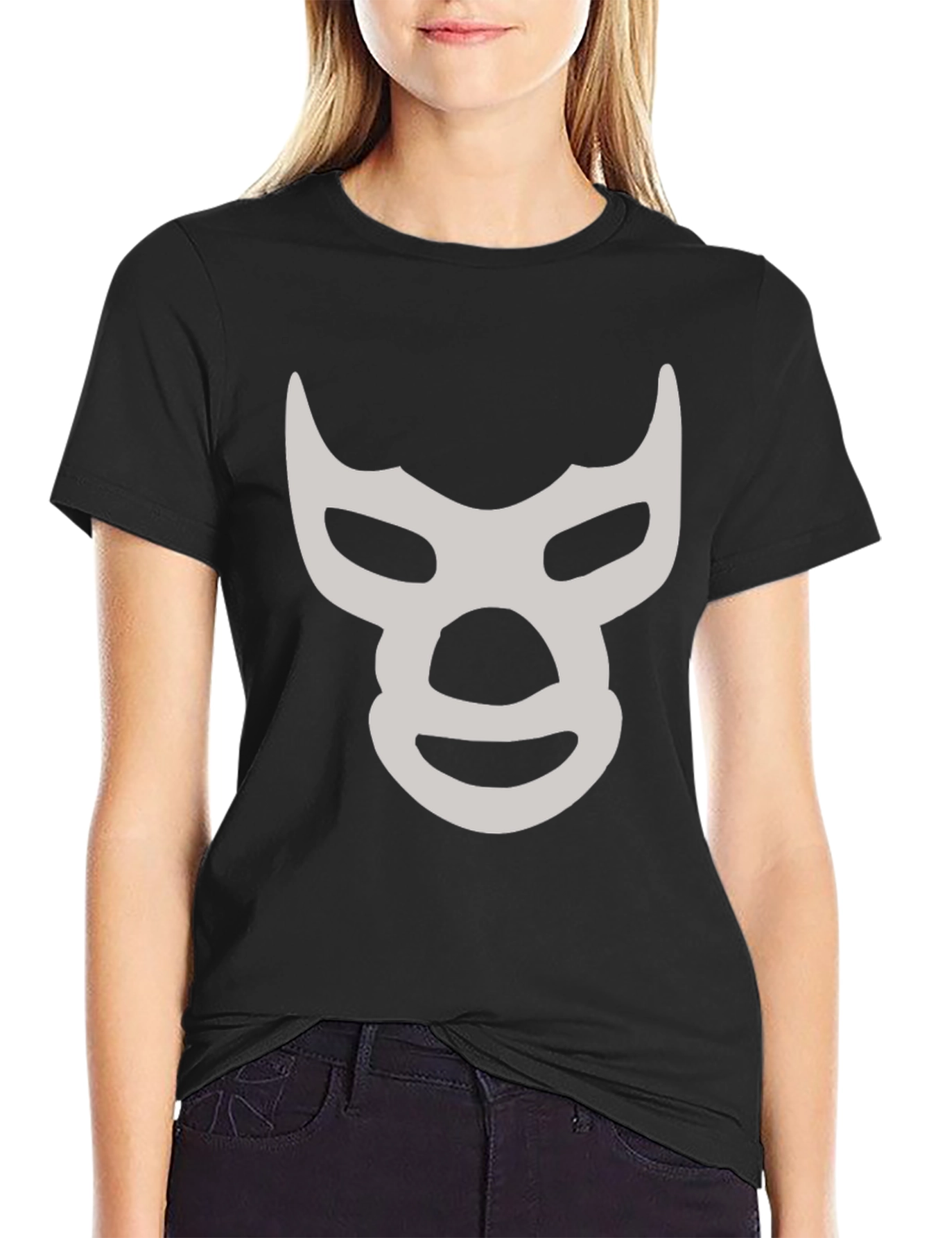 Lucha Libre Mask Graphic T-Shirt - Black