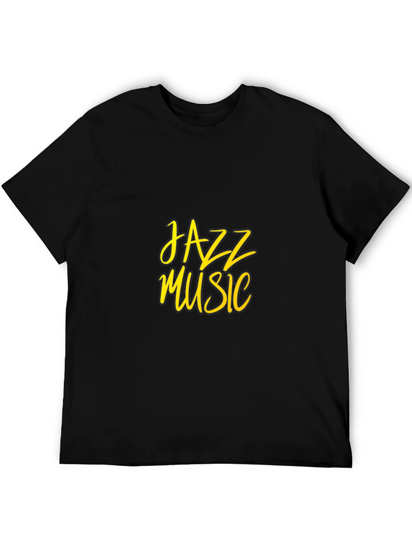 Jazz Music Graphic Tee - Black Cotton T-Shirt