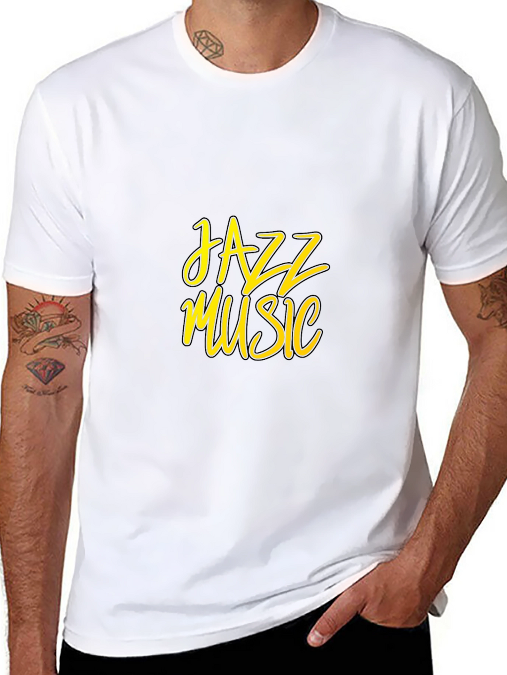 Jazz Music Graphic Tee - Black Cotton T-Shirt