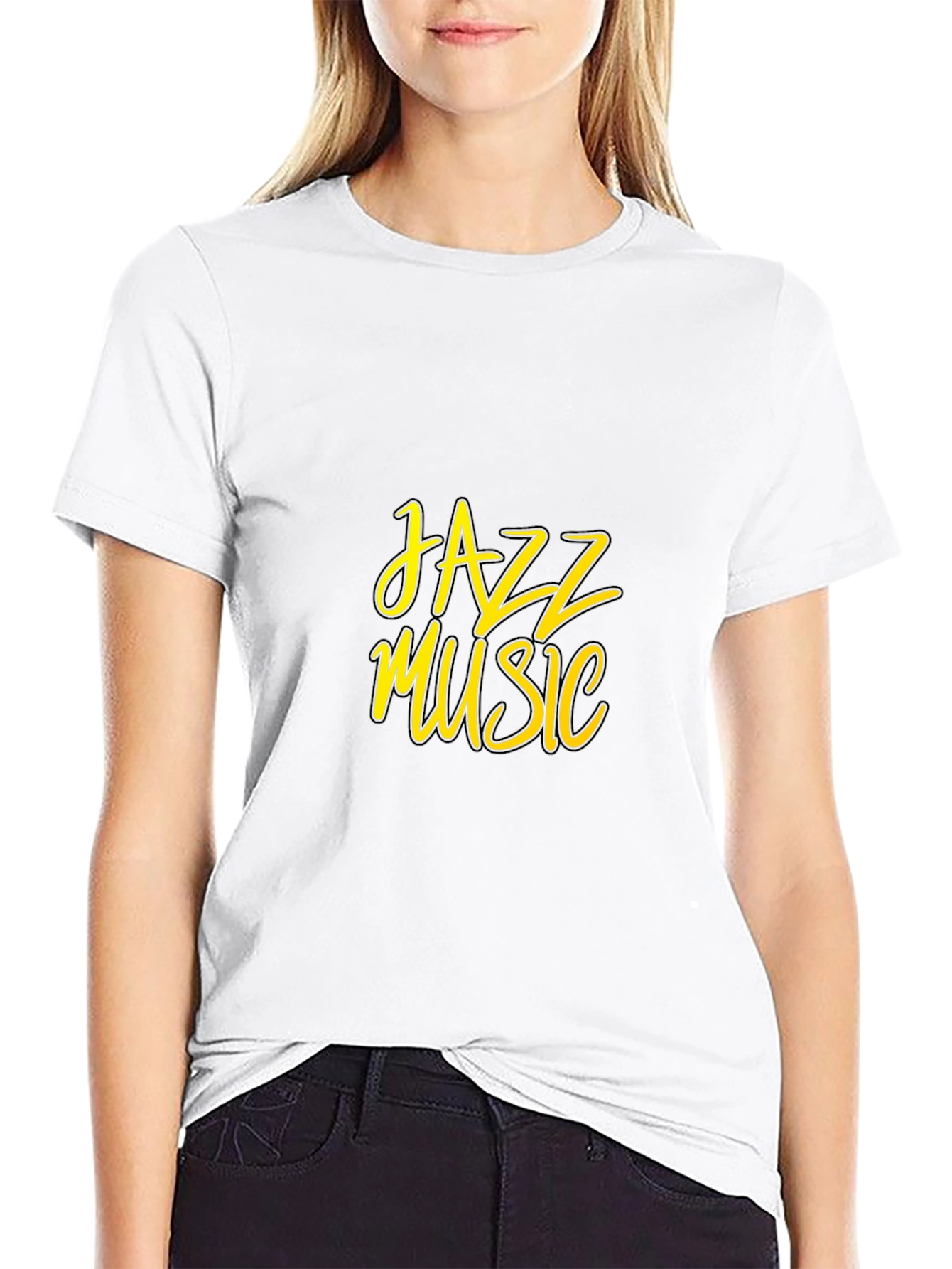 Jazz Music Graphic Tee - Black Cotton T-Shirt