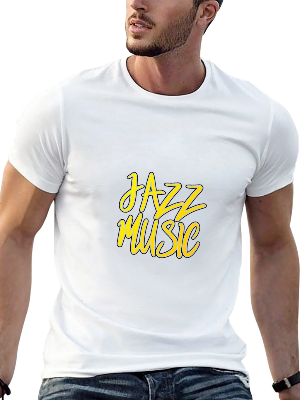 Jazz Music Graphic Tee - Black Cotton T-Shirt