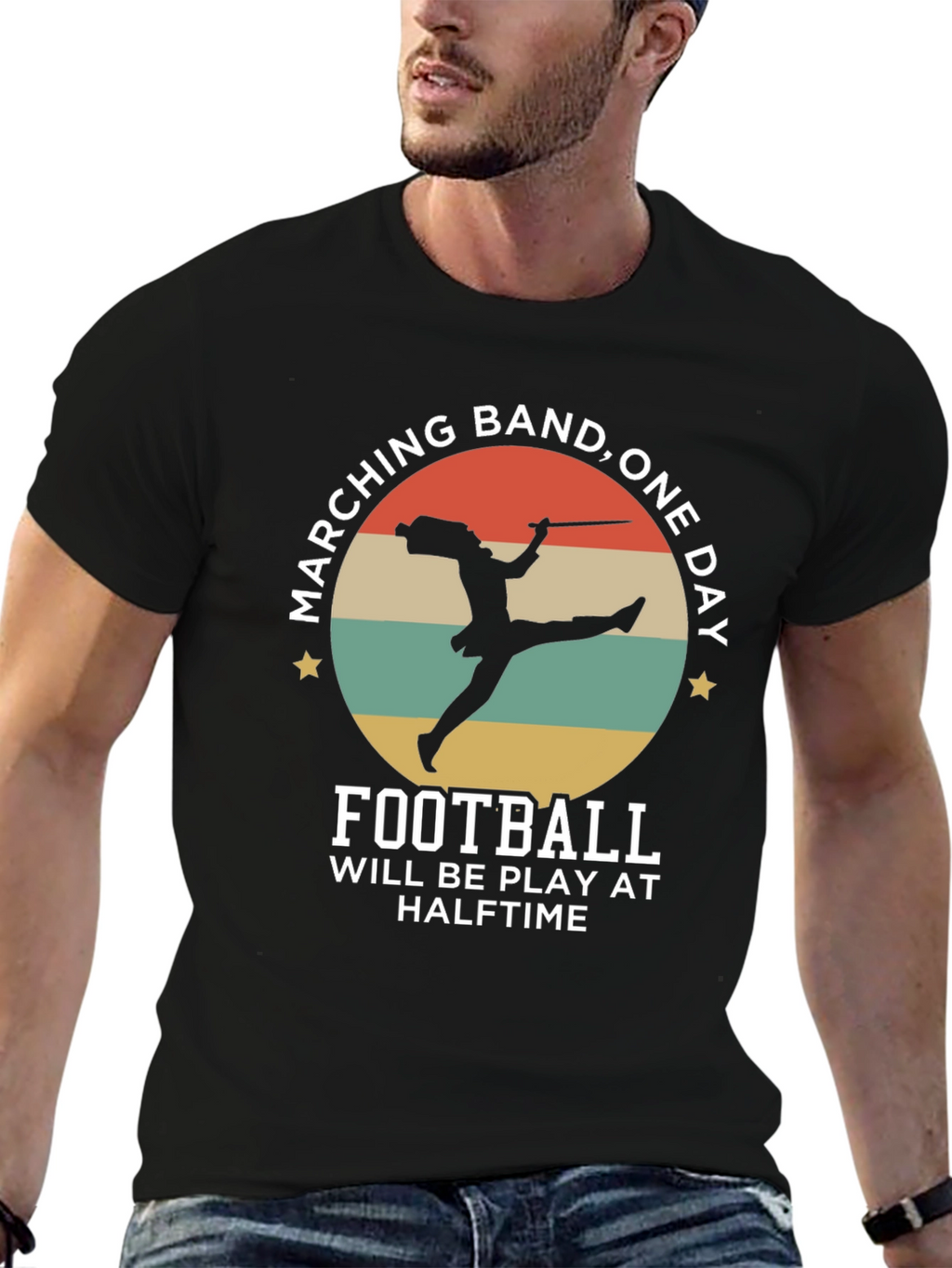 Marching Band One Day Football T-Shirt