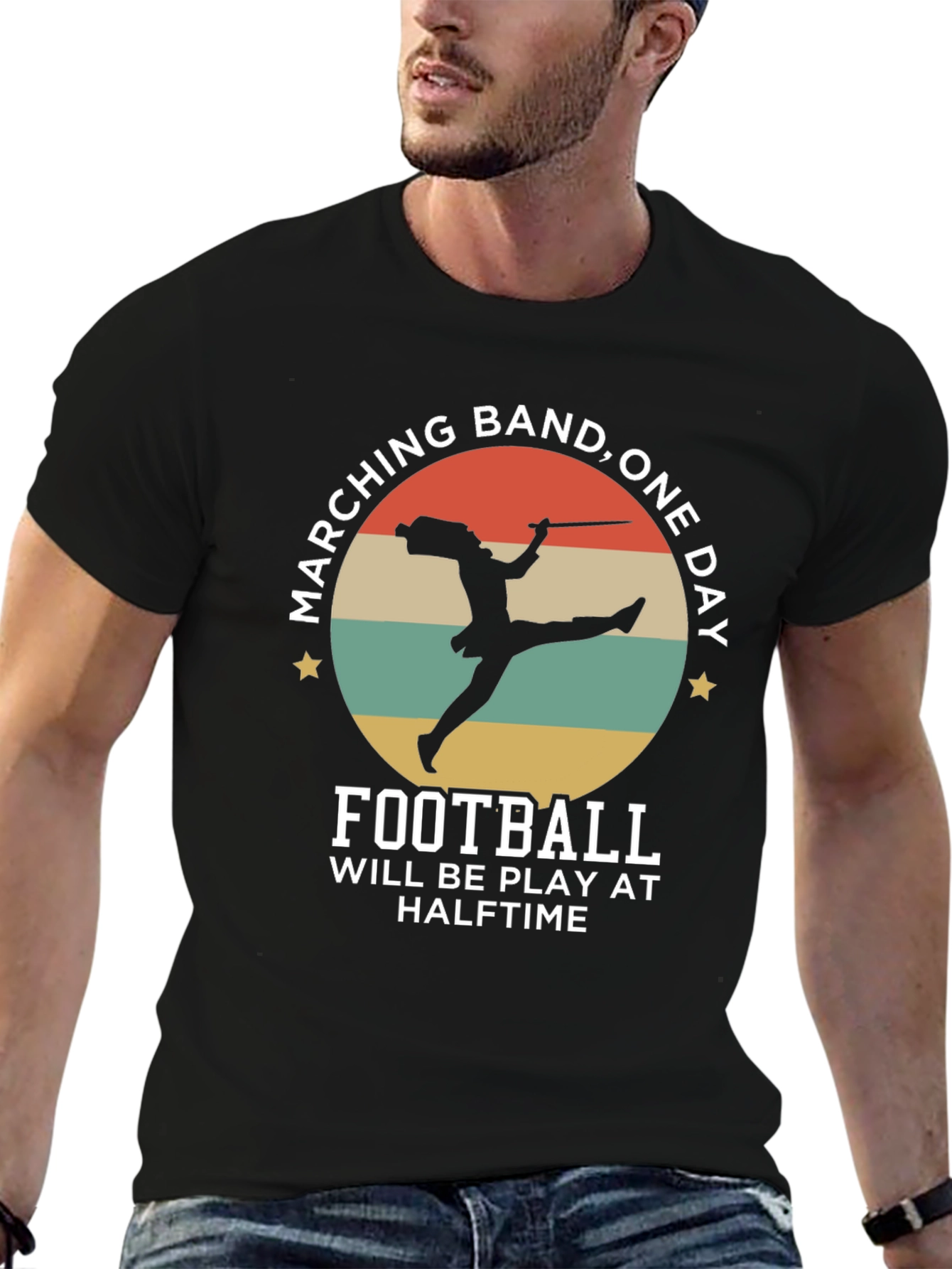 Marching Band One Day Football T-Shirt