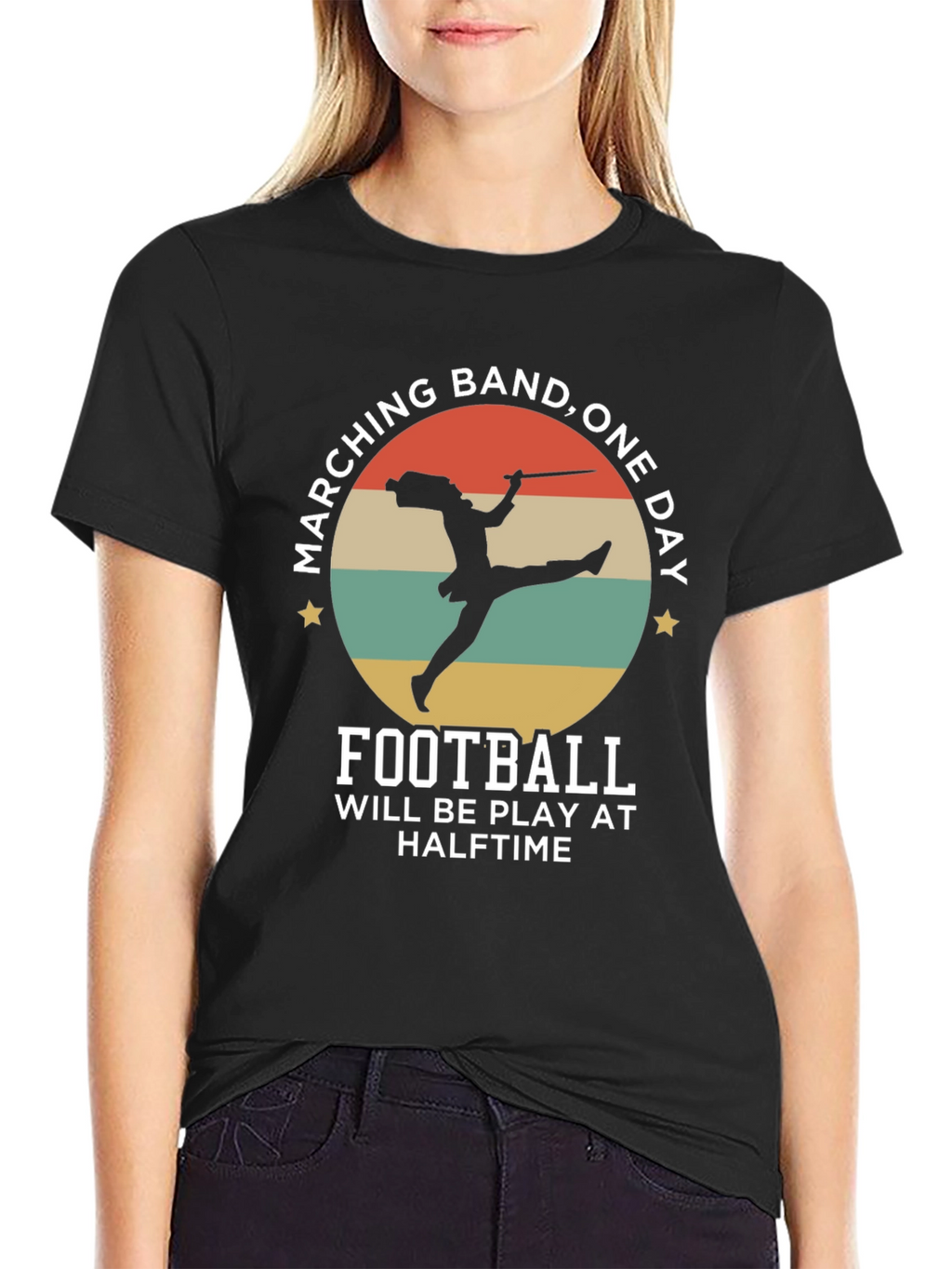 Marching Band One Day Football T-Shirt