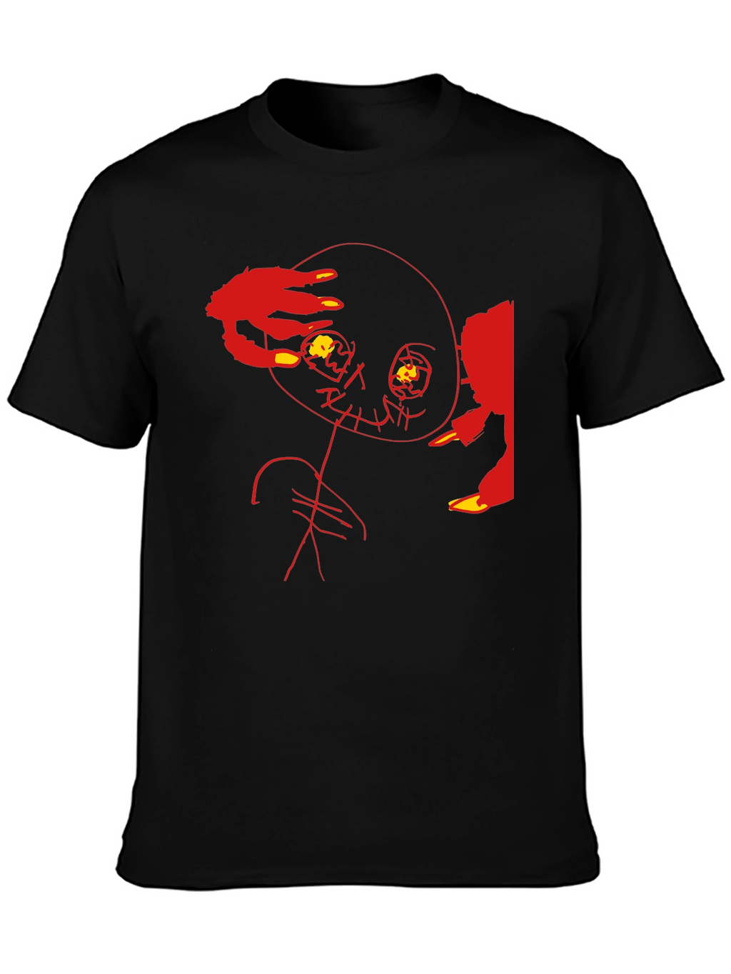 Edgy Graphic Tee - Abstract Horror Design