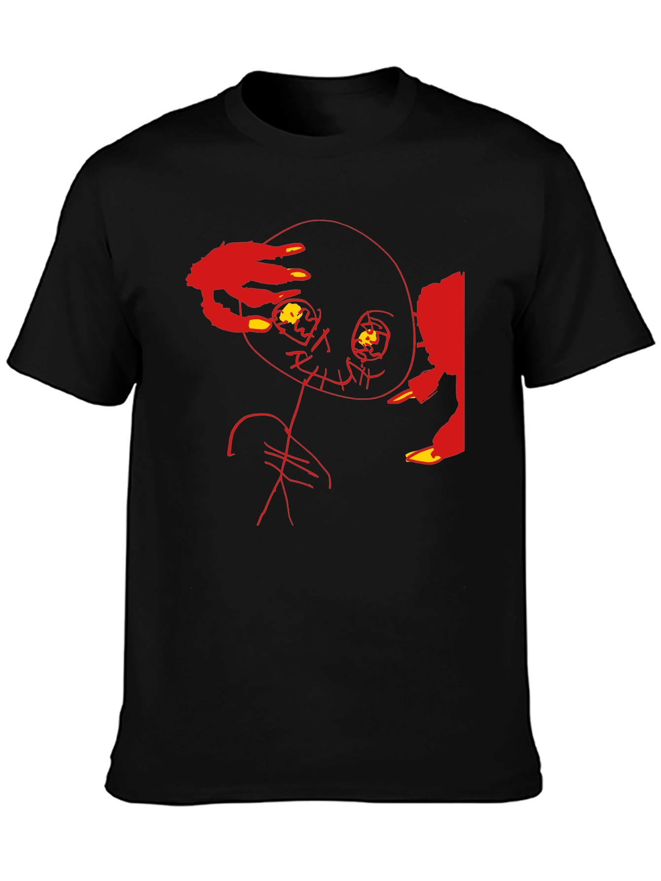 Edgy Graphic Tee - Abstract Horror Design