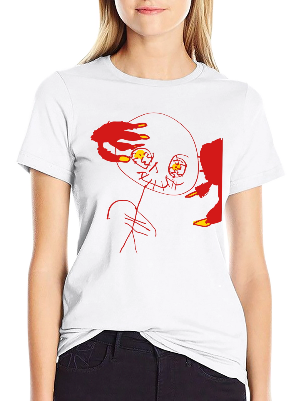Edgy Graphic Tee - Abstract Horror Design