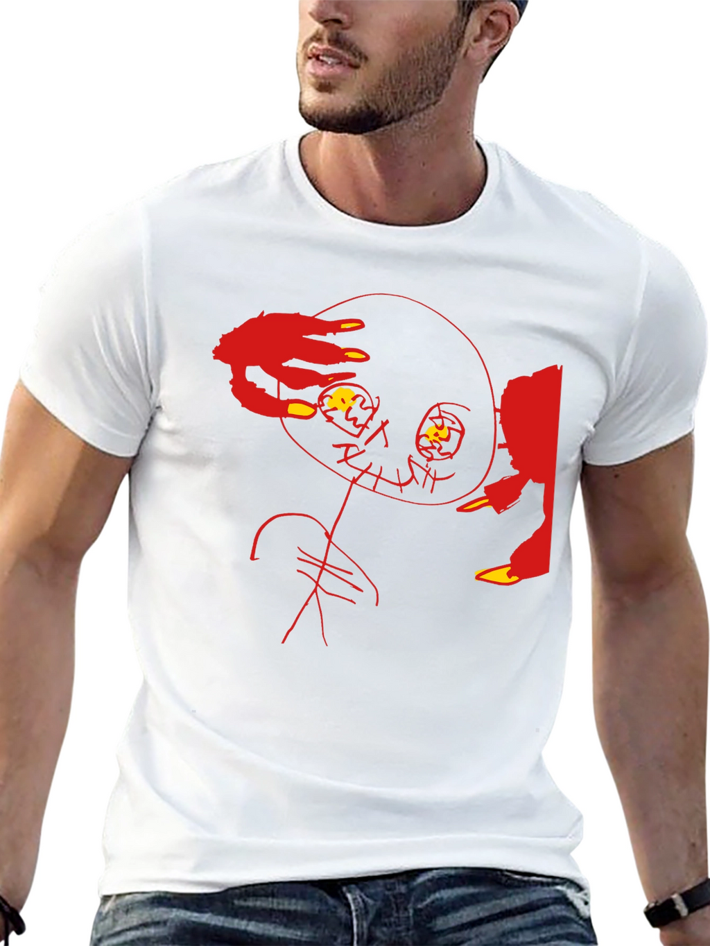 Edgy Graphic Tee - Abstract Horror Design