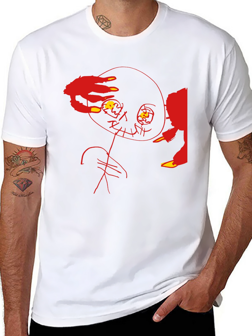 Edgy Graphic Tee - Abstract Horror Design