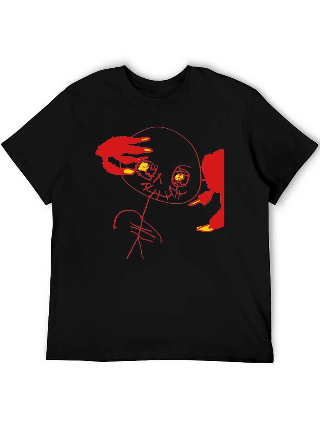 Edgy Graphic Tee - Abstract Horror Design