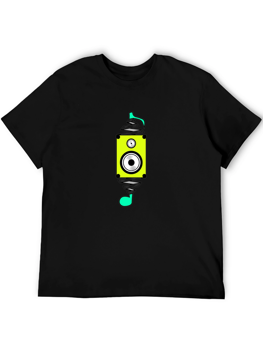 Speaker Spray Paint Style Black T-Shirt