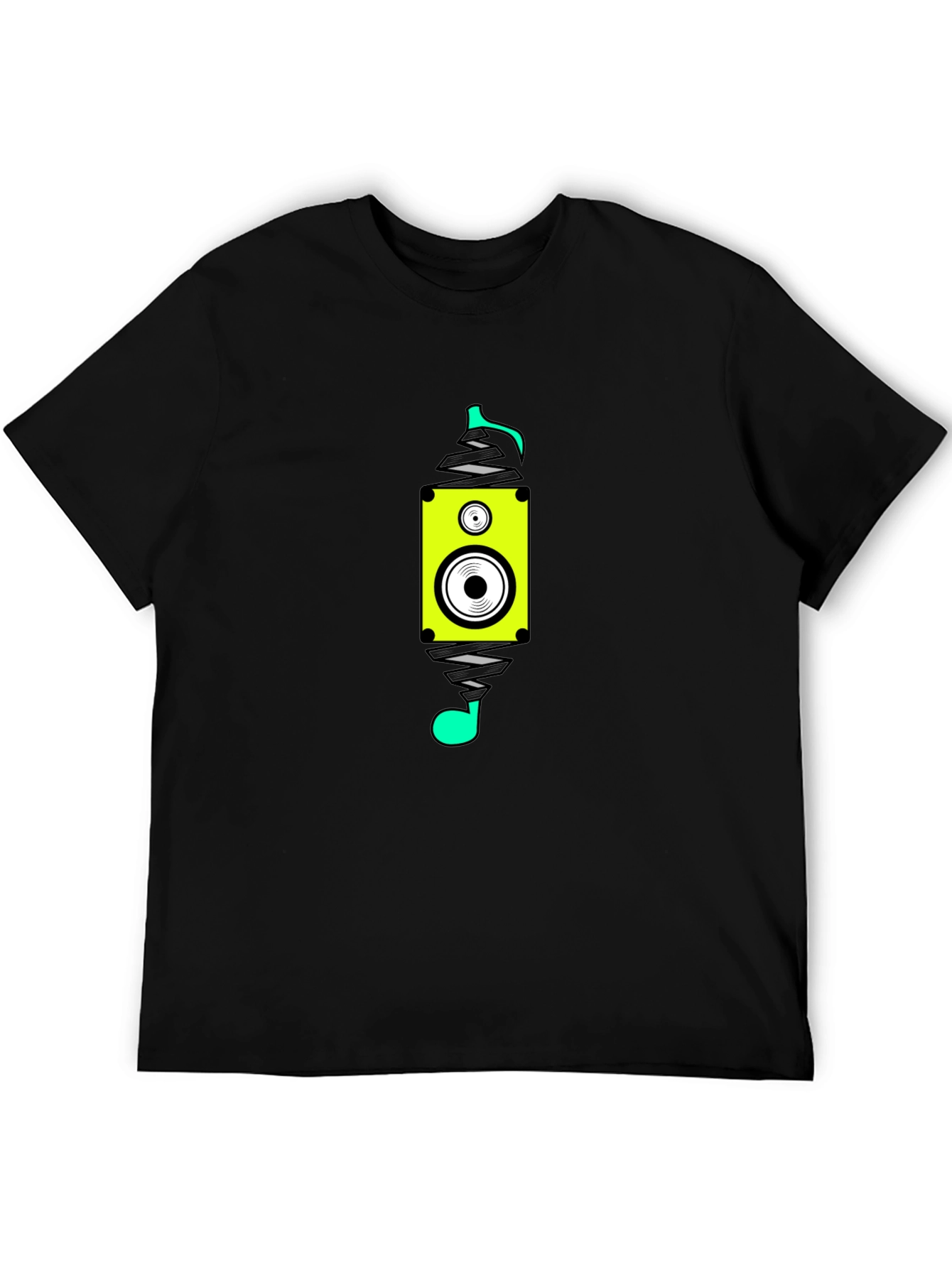 Speaker Spray Paint Style Black T-Shirt