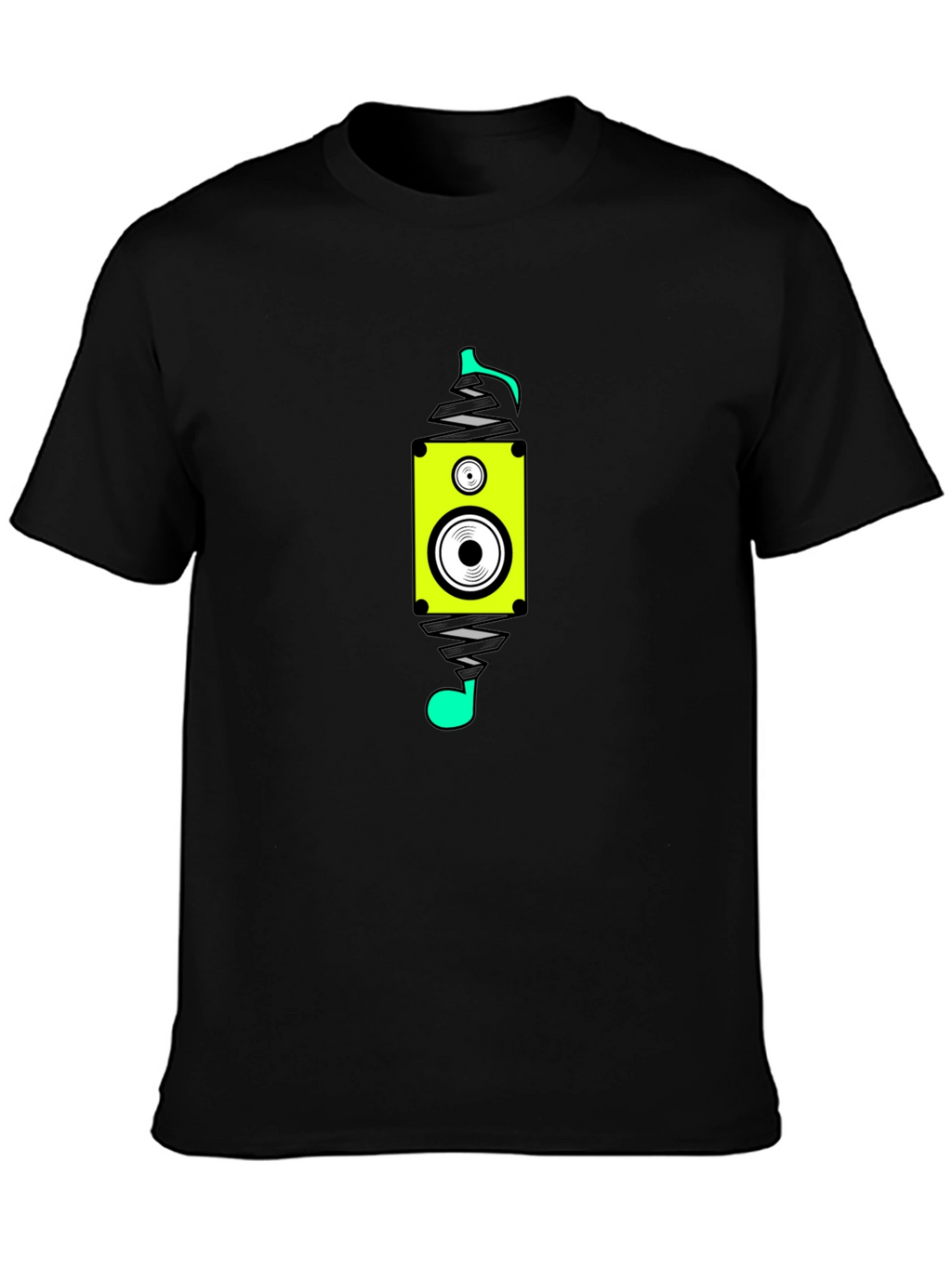 Speaker Spray Paint Style Black T-Shirt