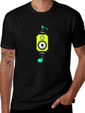 Speaker Spray Paint Style Black T-Shirt