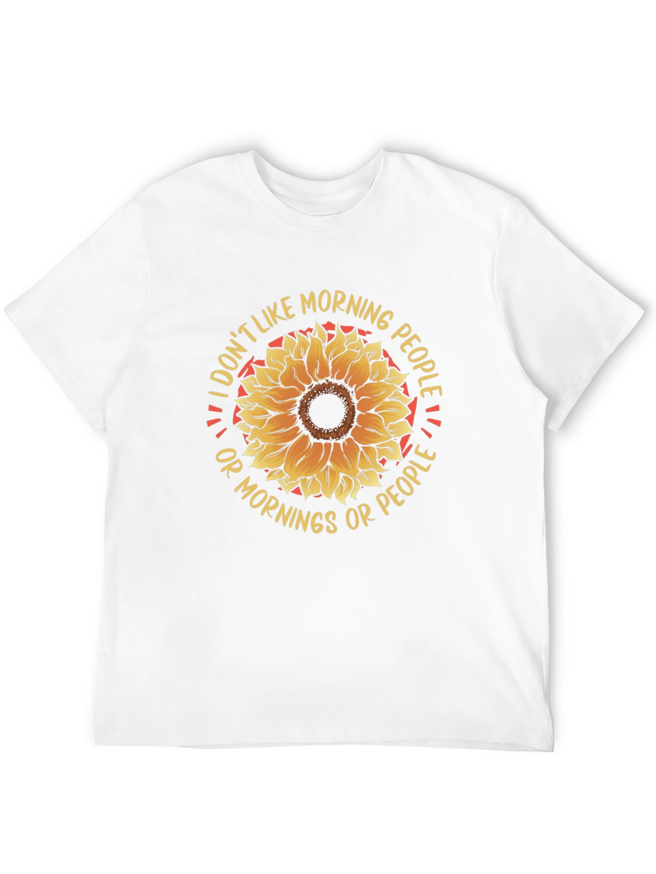 I Dont Like Morning People Sunflower Graphic Tee