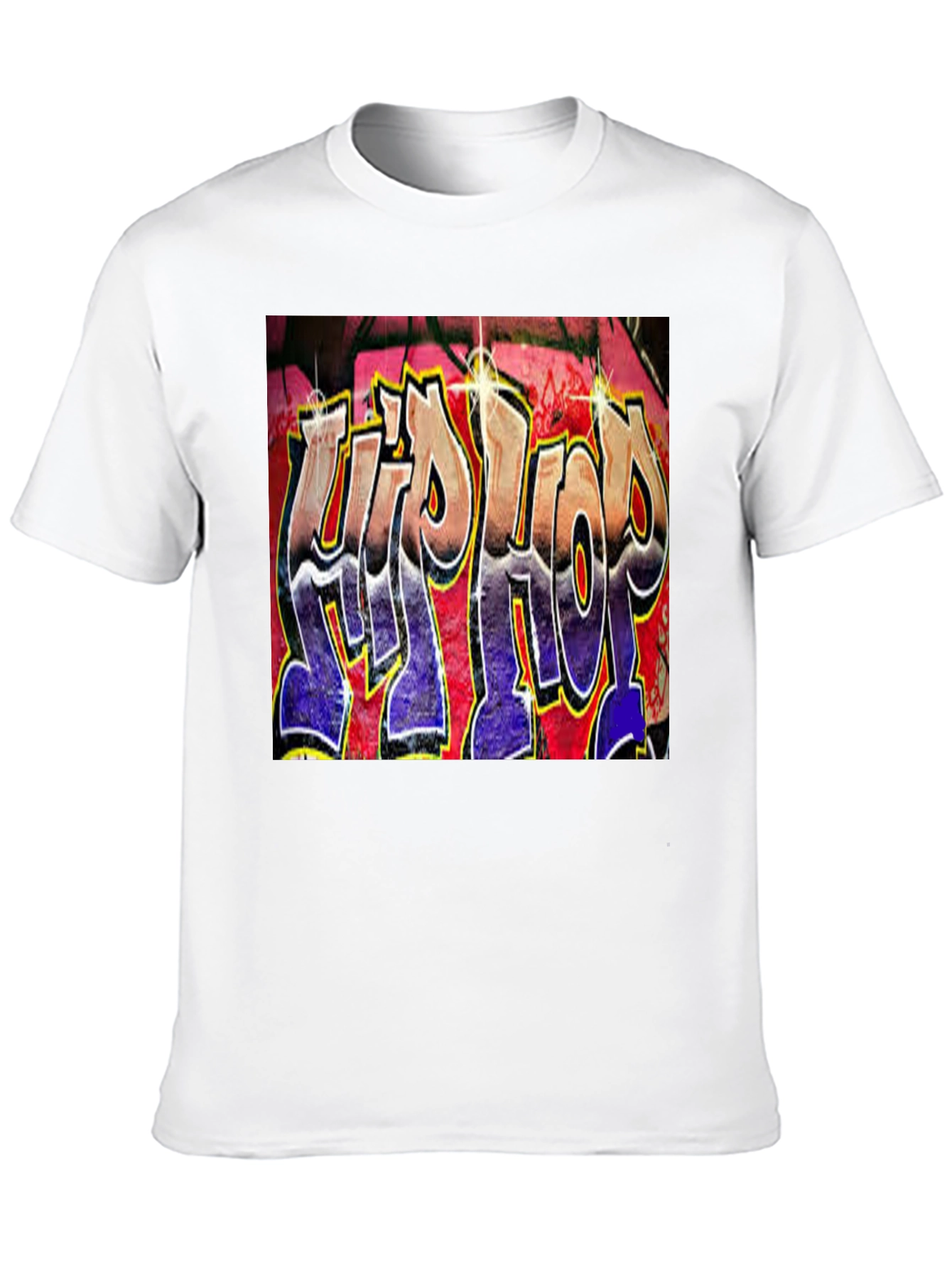 Hip Hop Graffiti Graphic T-Shirt - Trendy Black Tee
