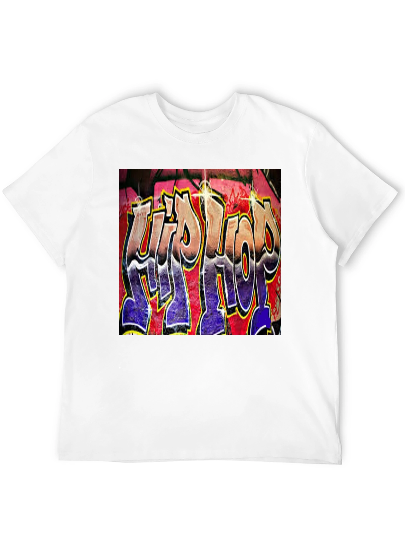 Hip Hop Graffiti Graphic T-Shirt - Trendy Black Tee