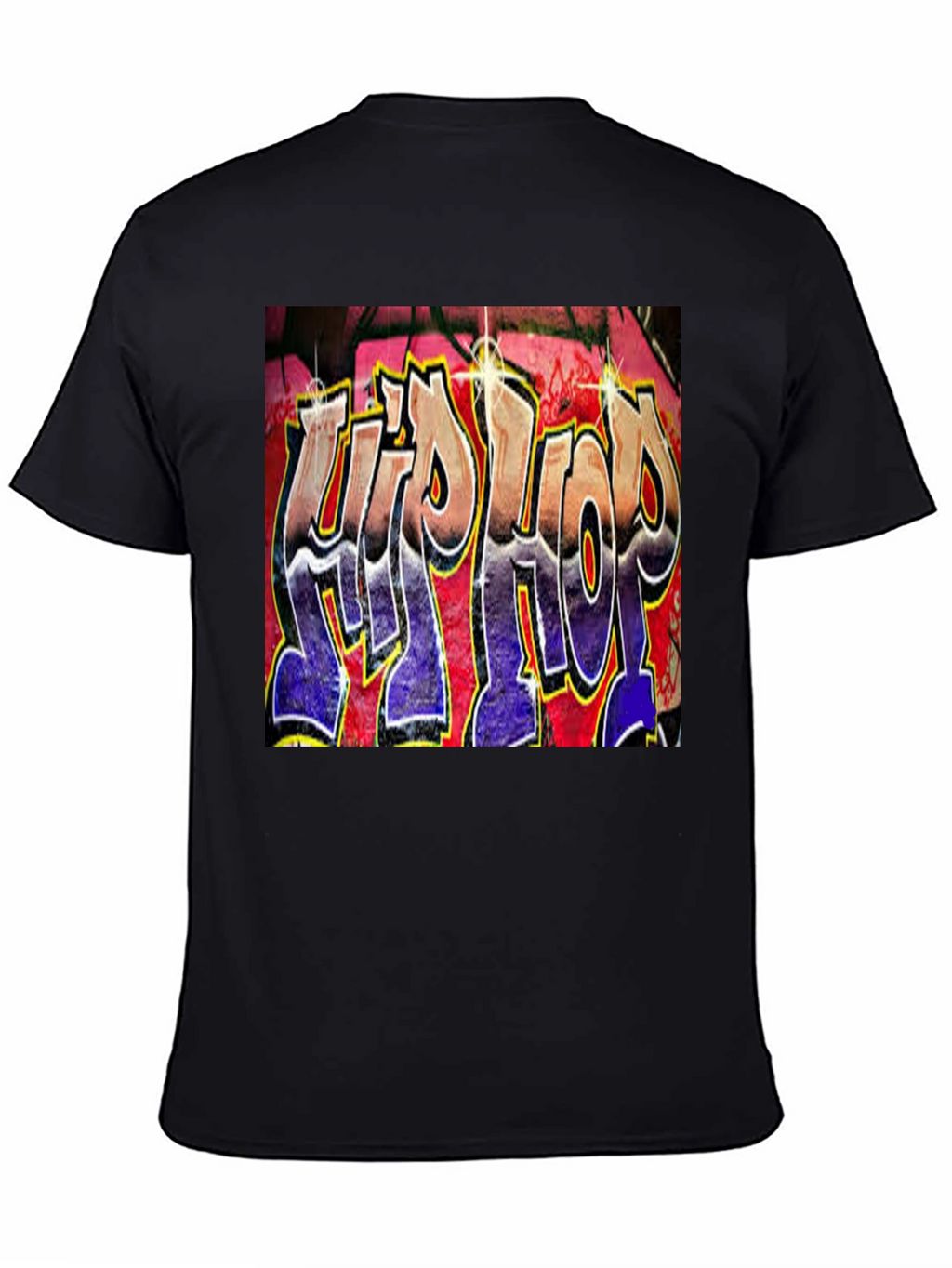 Hip Hop Graffiti Graphic T-Shirt - Trendy Black Tee