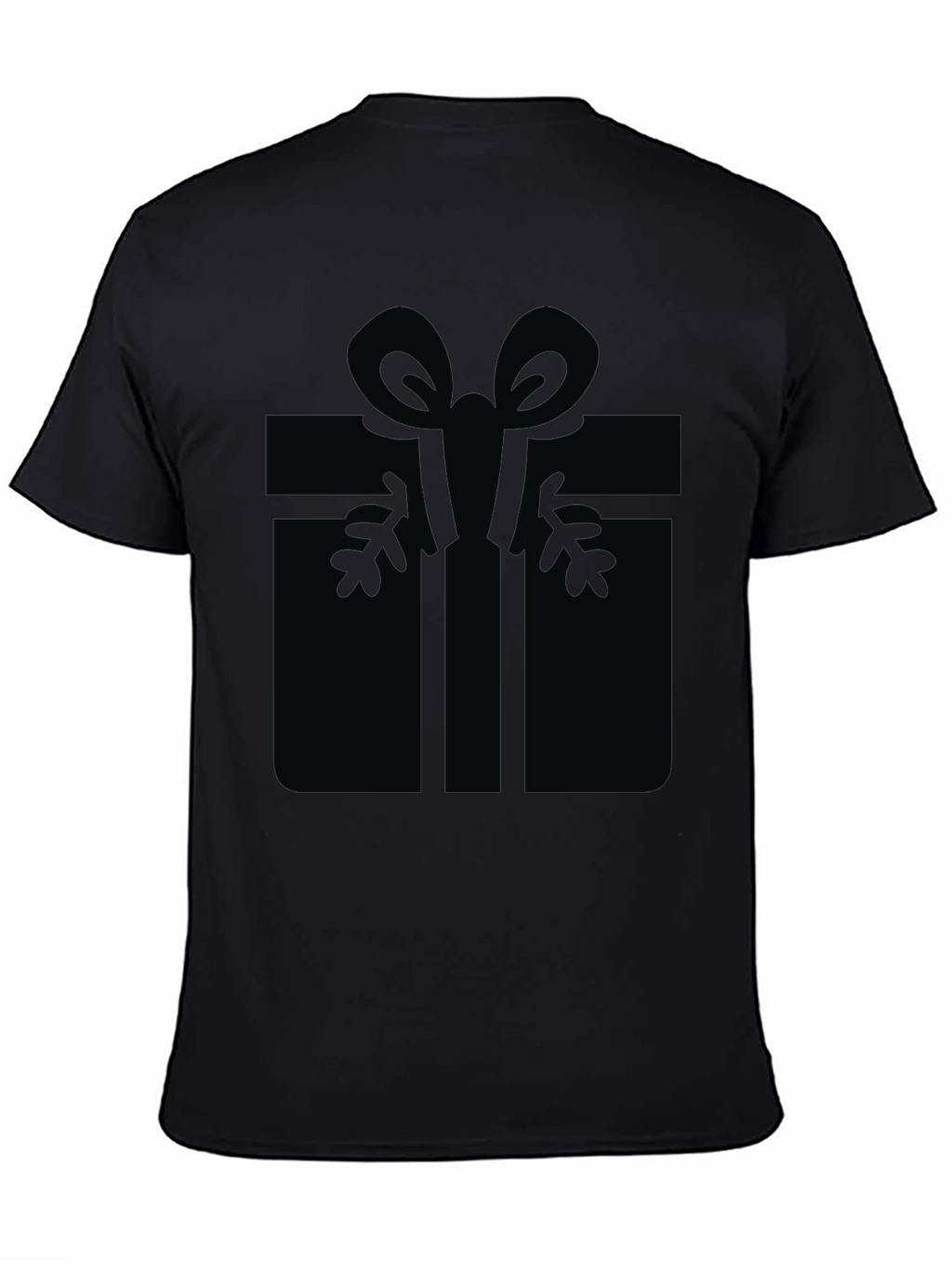 Festive Gift Graphic Tee - Black Cotton Blend