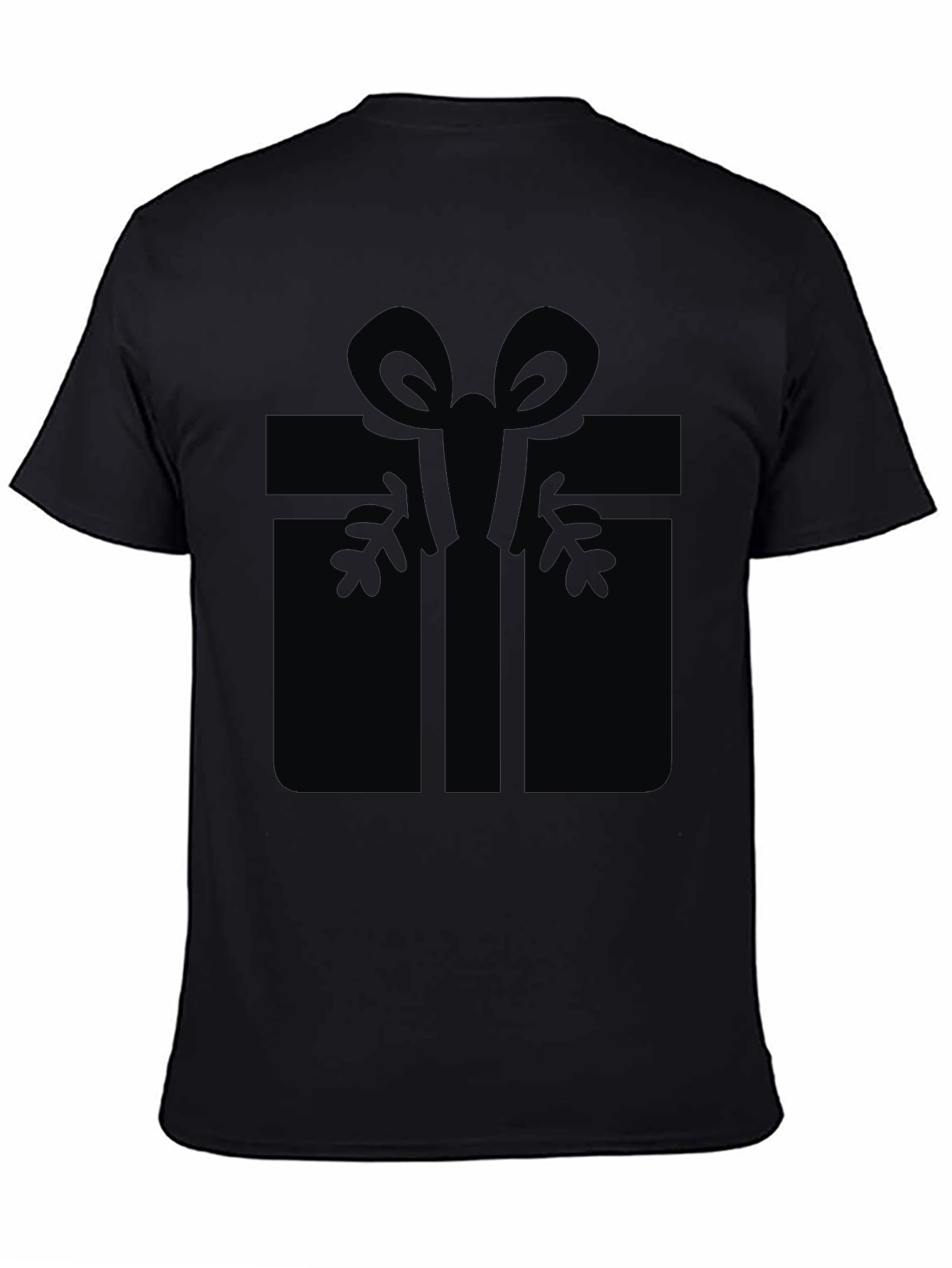 Festive Gift Graphic Tee - Black Cotton Blend