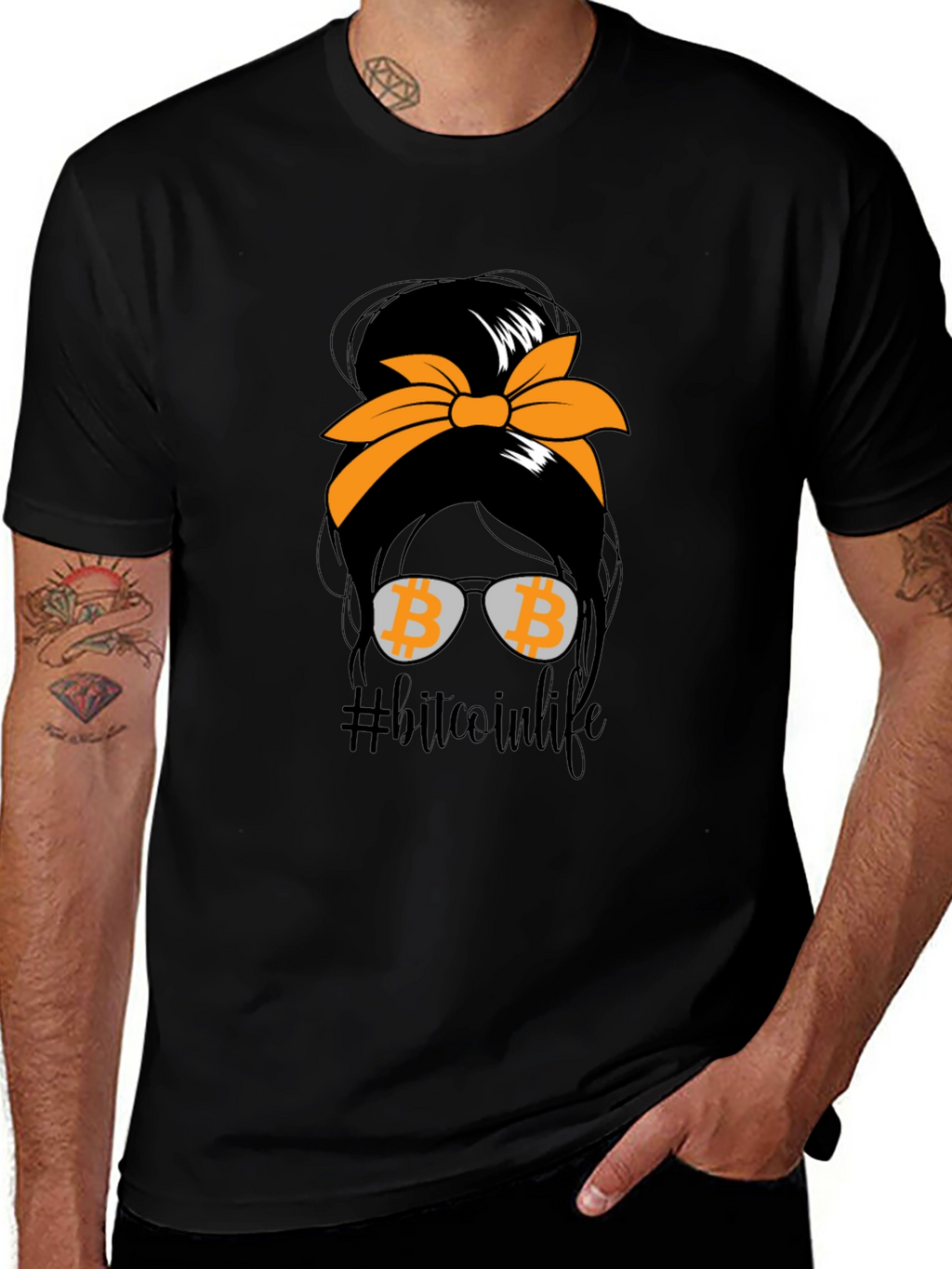 Bitcoin Life Messy Bun T-Shirt