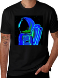 Astronaut Graphic Tee - Stylish Black Cotton T-Shirt