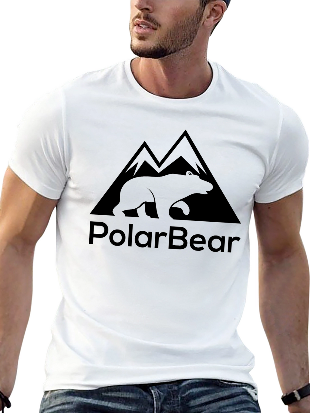 Black Polar Bear Graphic T-Shirt