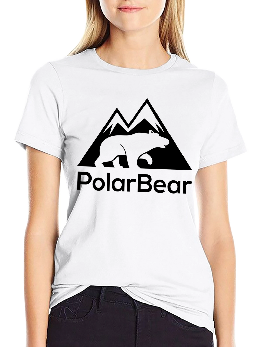Black Polar Bear Graphic T-Shirt