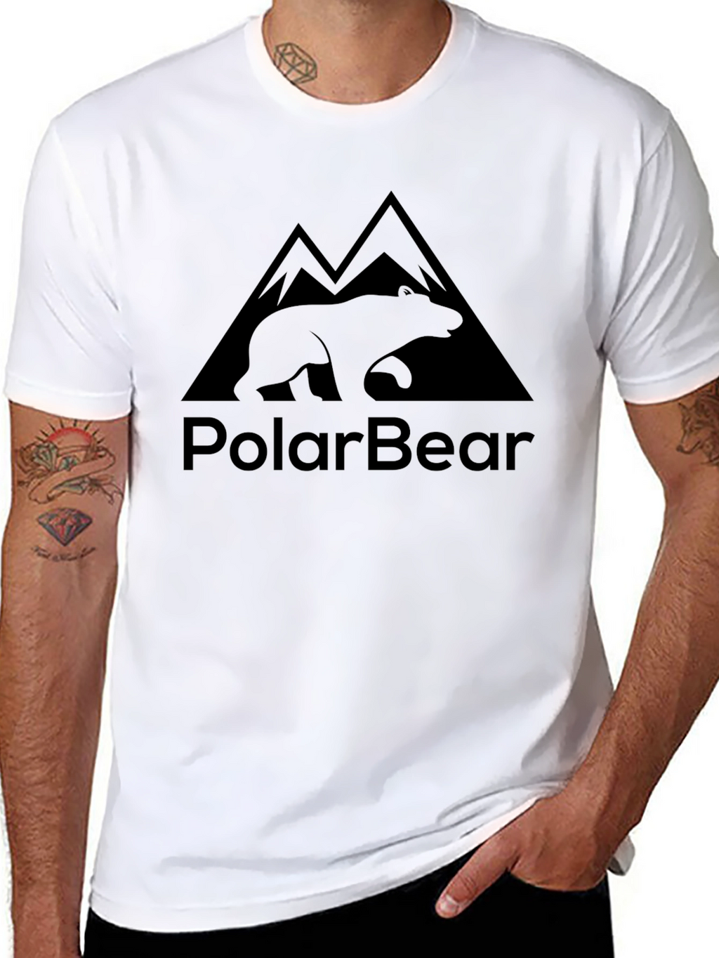Black Polar Bear Graphic T-Shirt