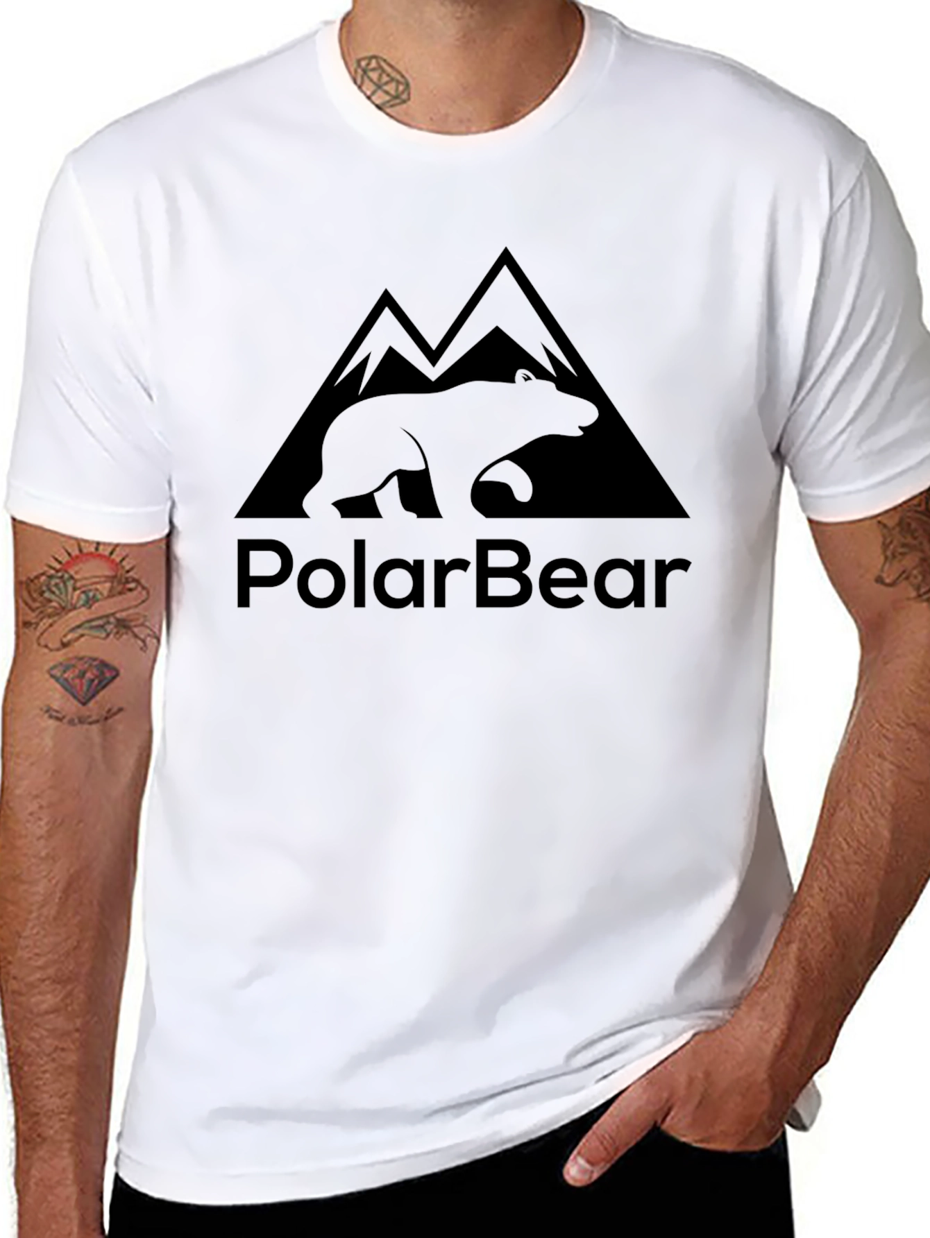 Black Polar Bear Graphic T-Shirt