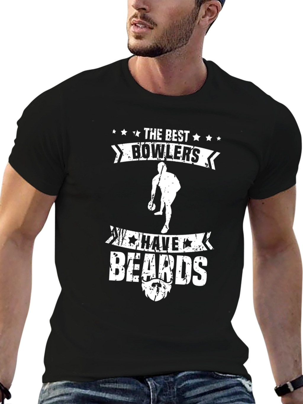 The Best Bowlers Have Beards Black T-Shirt
